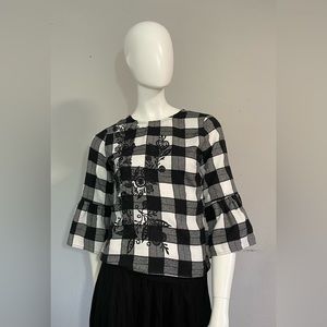 FLEECE Plaid Blouse size 2